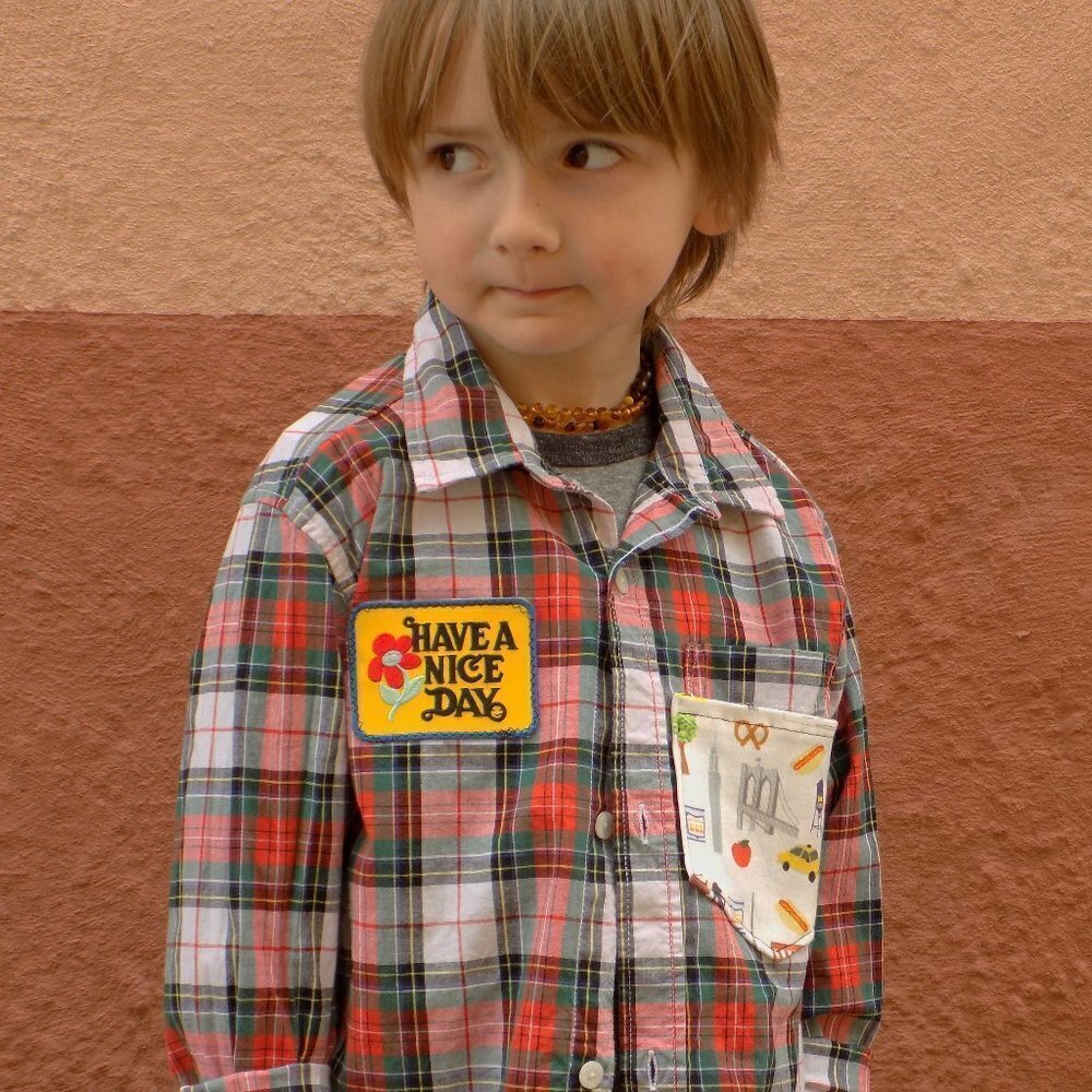 handmade plaid have a nice day patches pizza NYC new york